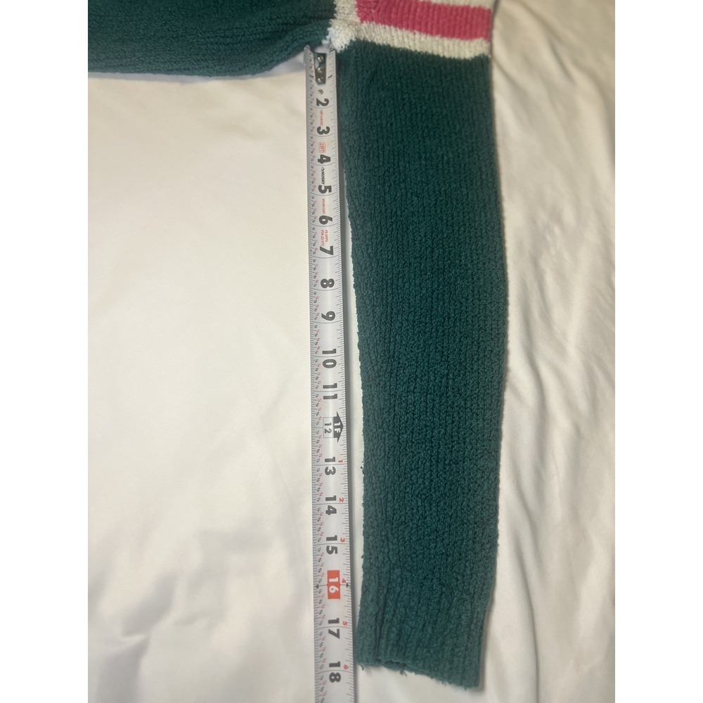 Abercrombie Kids Size 13/14 Girls Long Sleeve Sweater Green with white and pink - Picture 6 of 11
